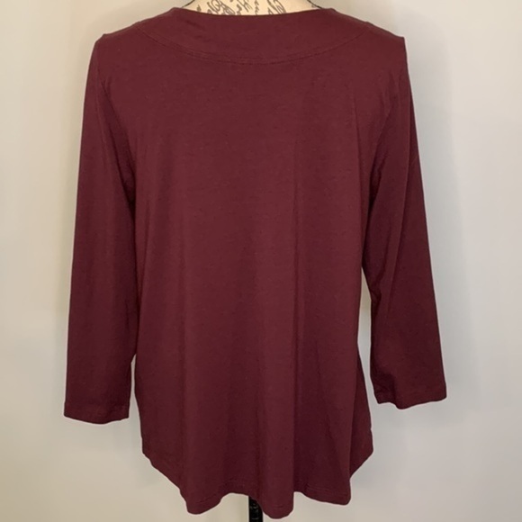 Soft Surroundings Cerulean crossover keyhole stretch top burgundy M - Picture 3 of 8